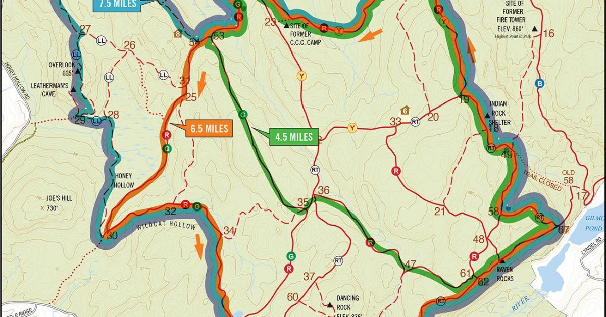 Ward Pound Ridge Reservation Trail Run Map