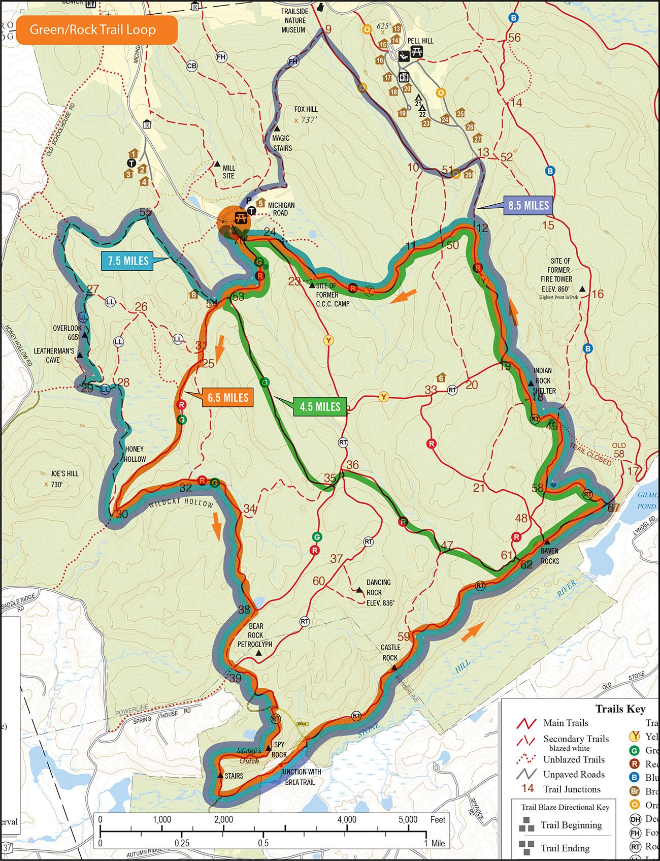 Ward Pound Ridge Reservation Trail Run Map