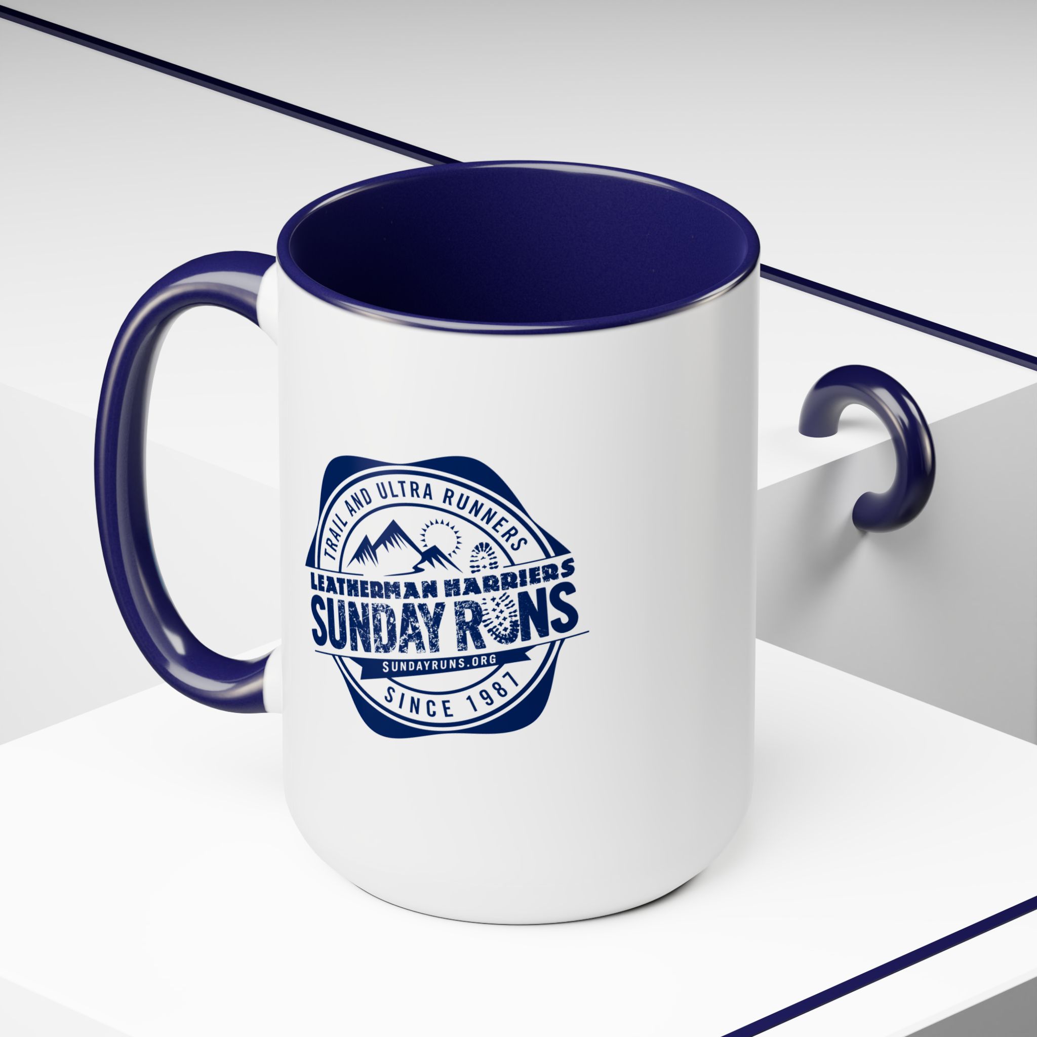 Sunday Runs Vintage Crest Two-Tone Coffee Mug, 15oz - Image 20