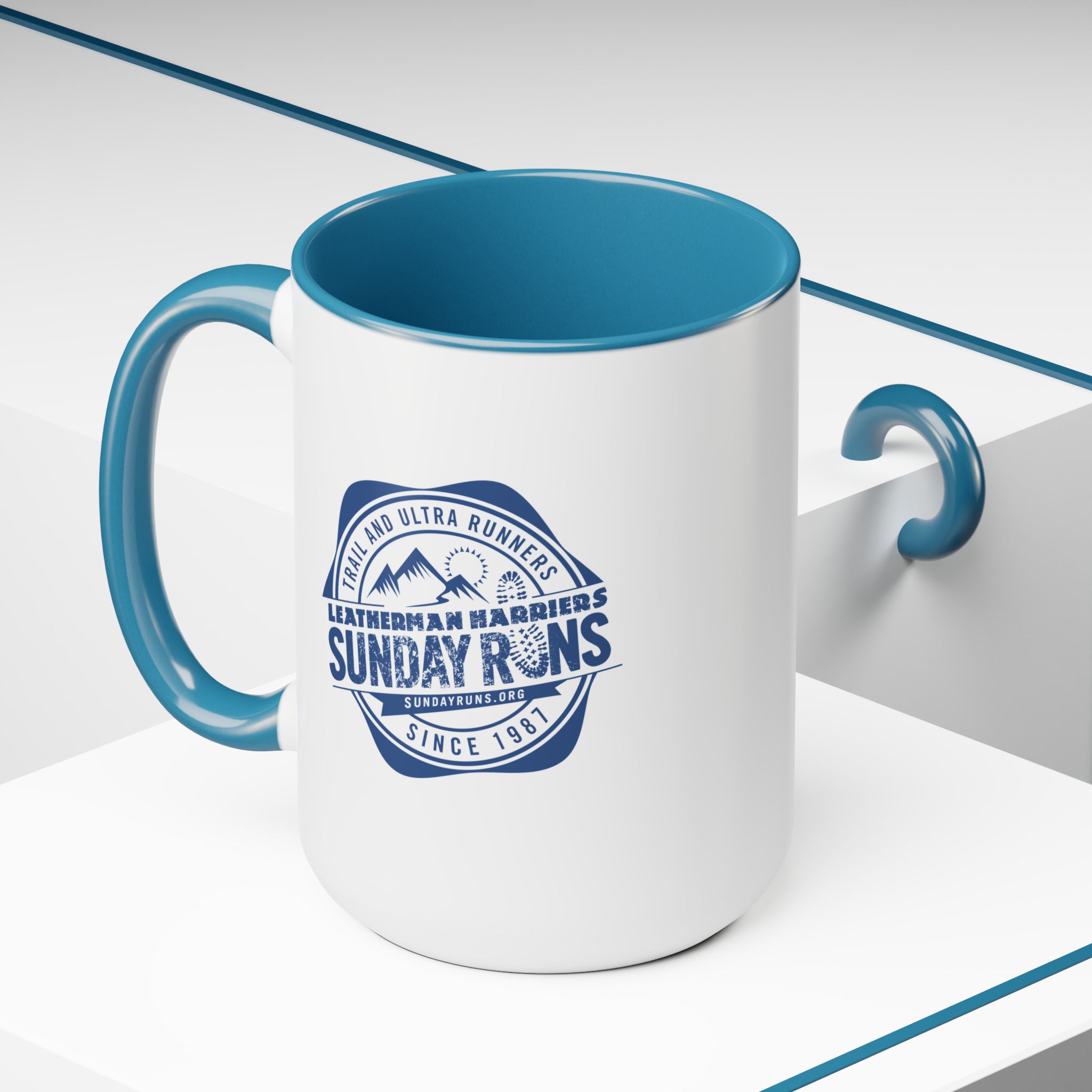 Sunday Runs Vintage Crest Two-Tone Coffee Mug, 15oz - Image 15