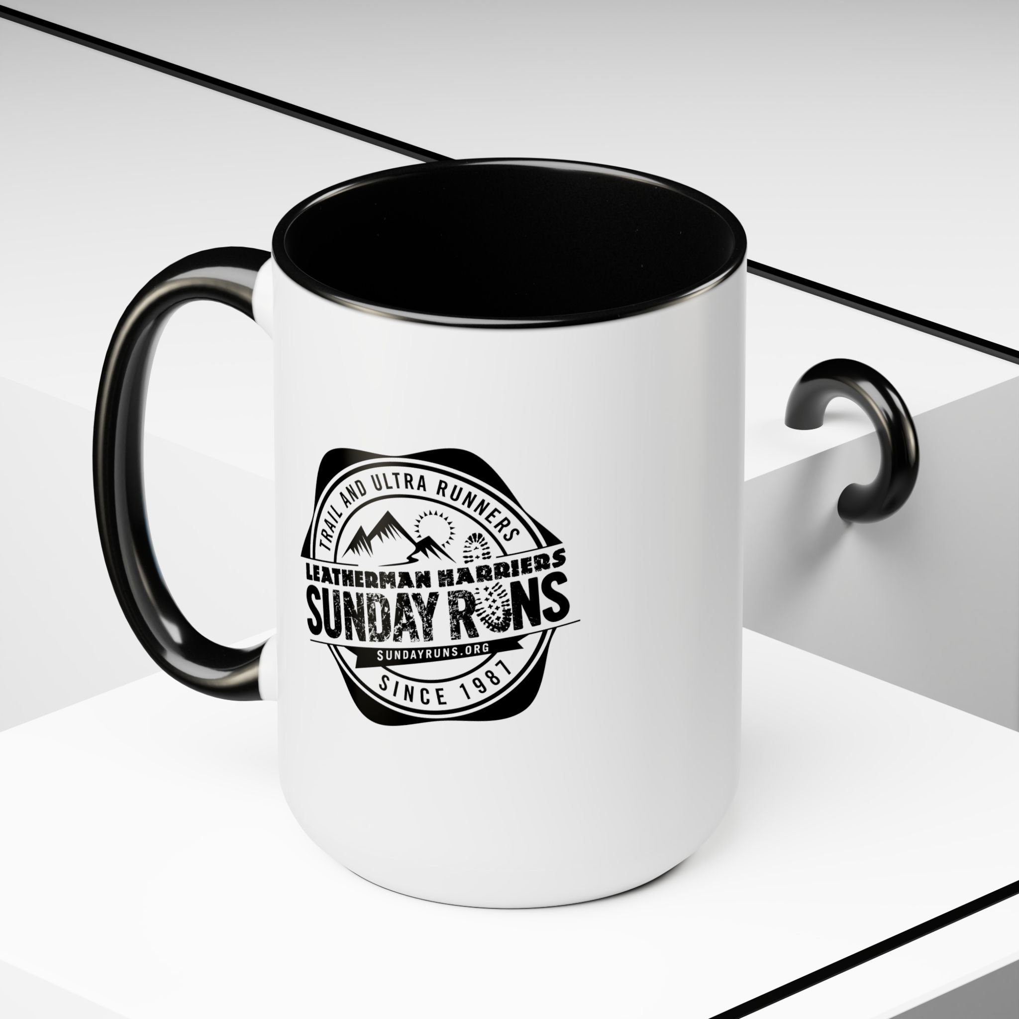 Sunday Runs Vintage Crest Two-Tone Coffee Mug, 15oz - Image 10