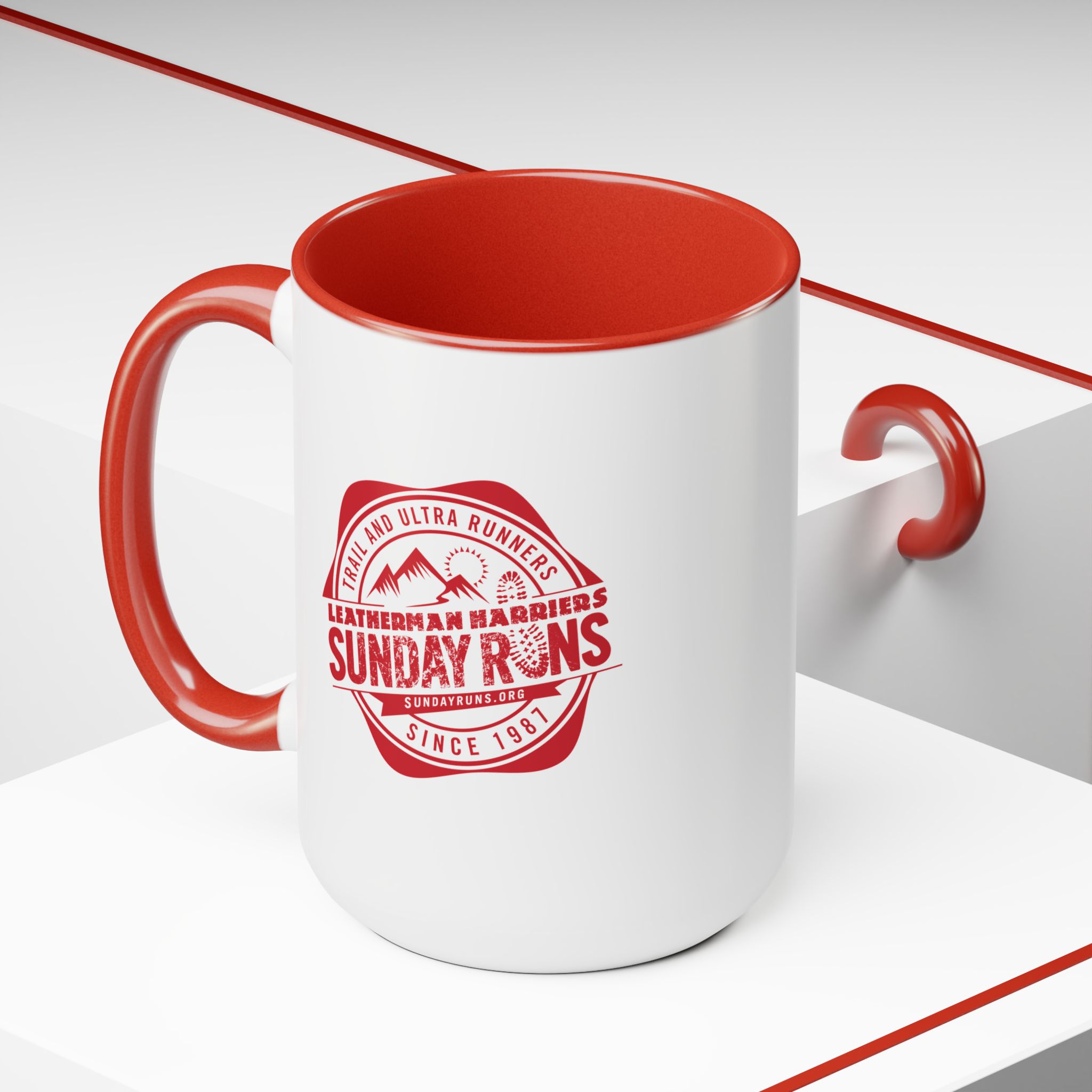 Sunday Runs Vintage Crest Two-Tone Coffee Mug, 15oz - Image 5