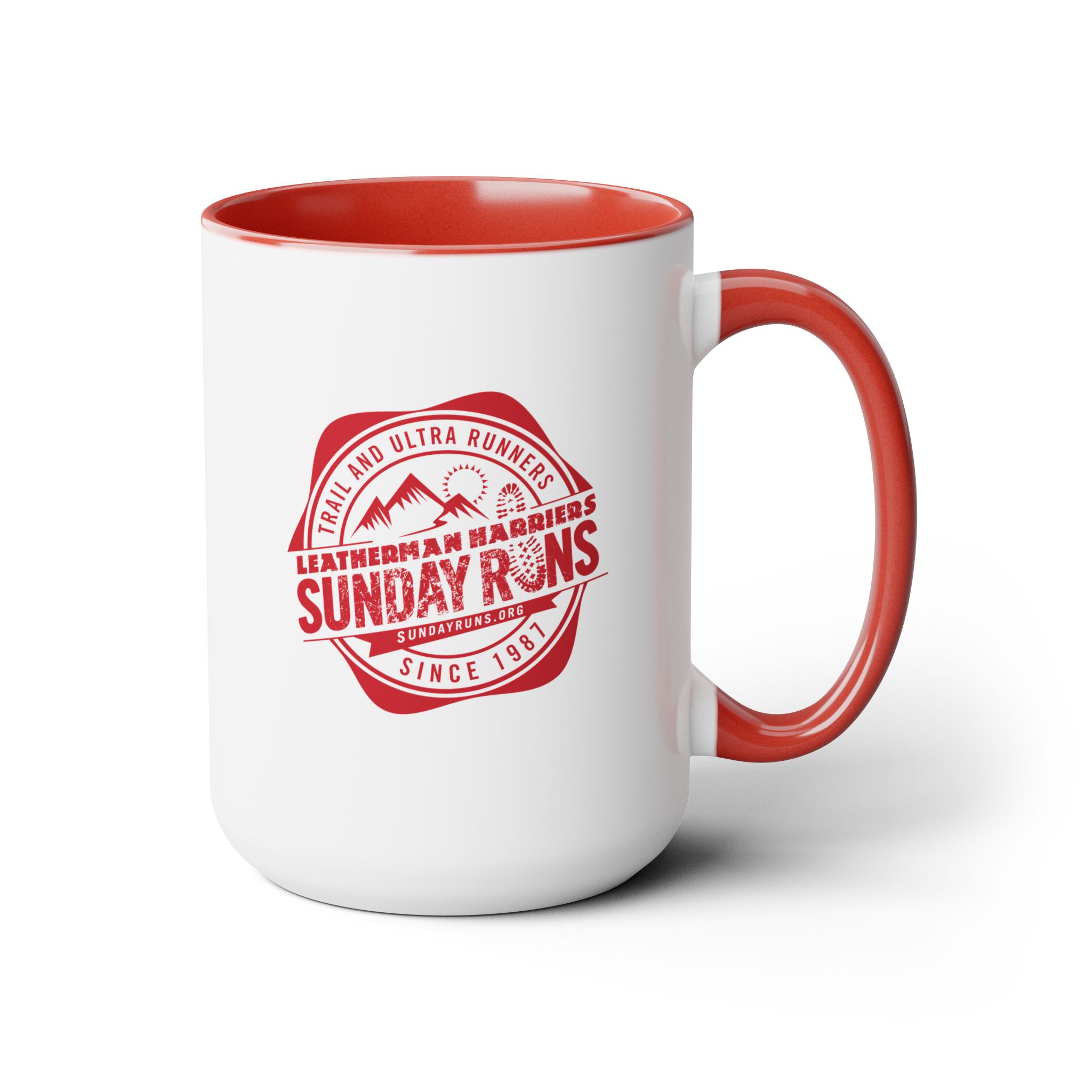 Sunday Runs Vintage Crest Two-Tone Coffee Mug, 15oz - Image 3