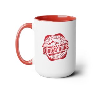 Sunday Runs Vintage Crest Two-Tone Coffee Mug, 15oz