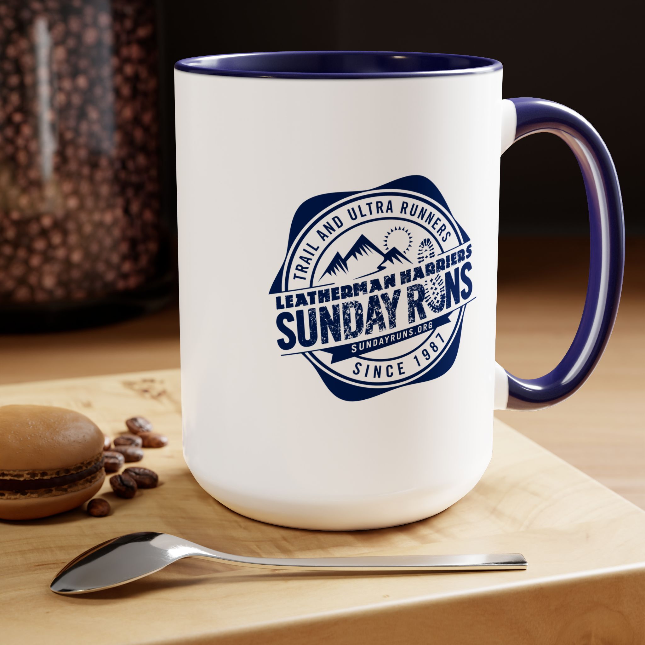 Sunday Runs Vintage Crest Two-Tone Coffee Mug, 15oz - Image 19