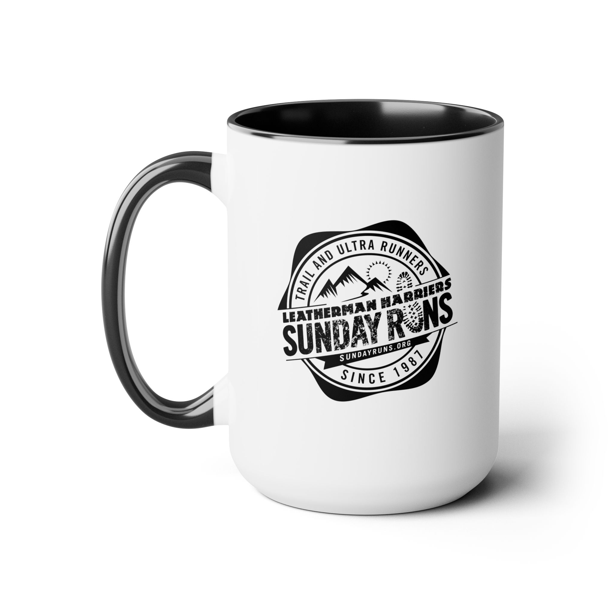 Sunday Runs Vintage Crest Two-Tone Coffee Mug, 15oz - Image 6