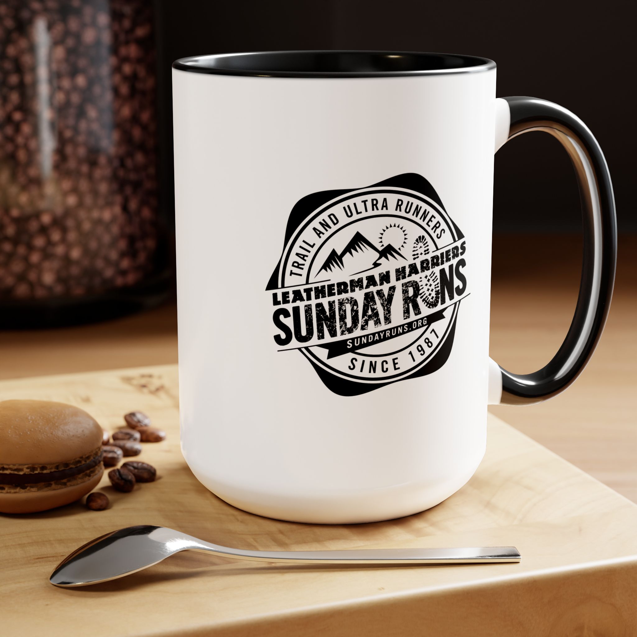 Sunday Runs Vintage Crest Two-Tone Coffee Mug, 15oz - Image 9